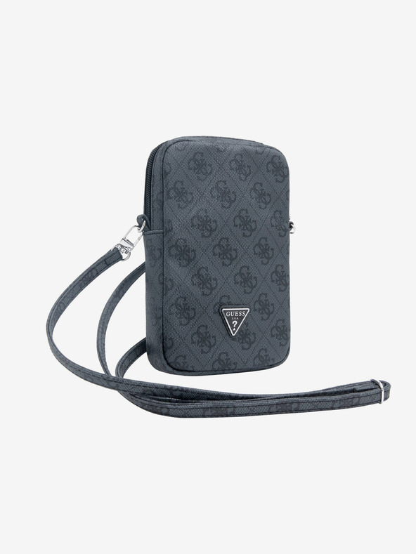 Guess Guess PU 4G Triangle Logo Husă pentru Telefon cu Fermoar Neagră