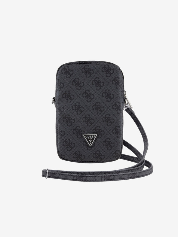 Guess Guess PU 4G Triangle Logo Husă pentru Telefon cu Fermoar Neagră