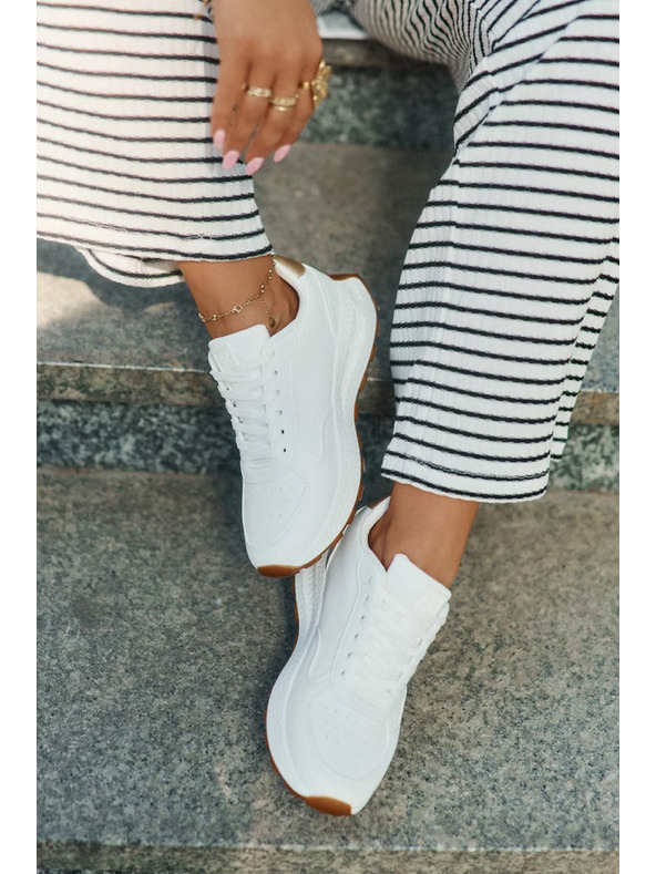 BIG STAR SHOES Pantofi sport eleganți pentru femei Big Star HI-POLY SYSTEM – albi