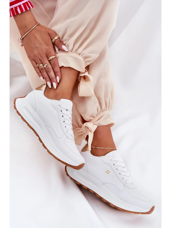 BIG STAR SHOES Pantofi sport eleganți pentru femei Big Star HI-POLY SYSTEM – albi