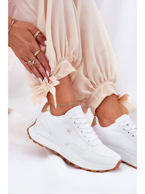 BIG STAR SHOES Pantofi sport eleganți pentru femei Big Star HI-POLY SYSTEM – albi