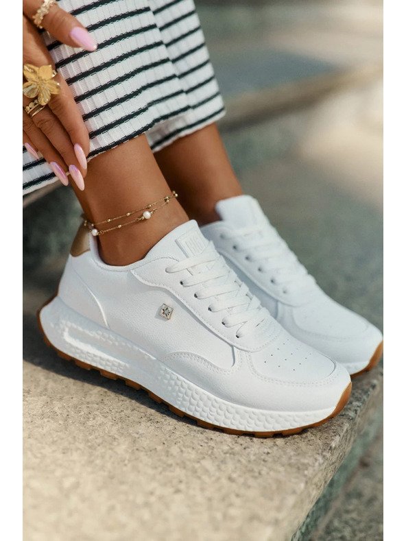 BIG STAR SHOES Pantofi sport eleganți pentru femei Big Star HI-POLY SYSTEM – albi