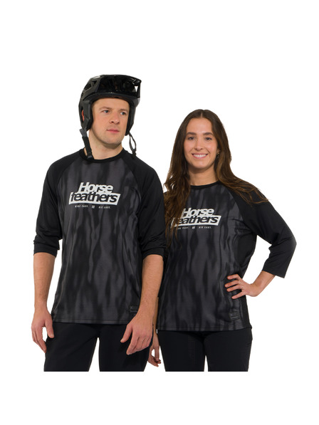 Horsefeathers Tricou de ciclism Spike 3/4 - halftone/negru HORSEFEATHERS