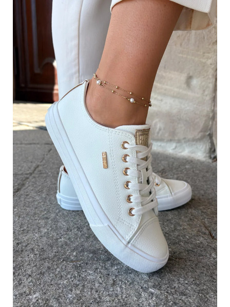 BIG STAR SHOES Adidași pentru femei din piele ecologică Big Star - albi