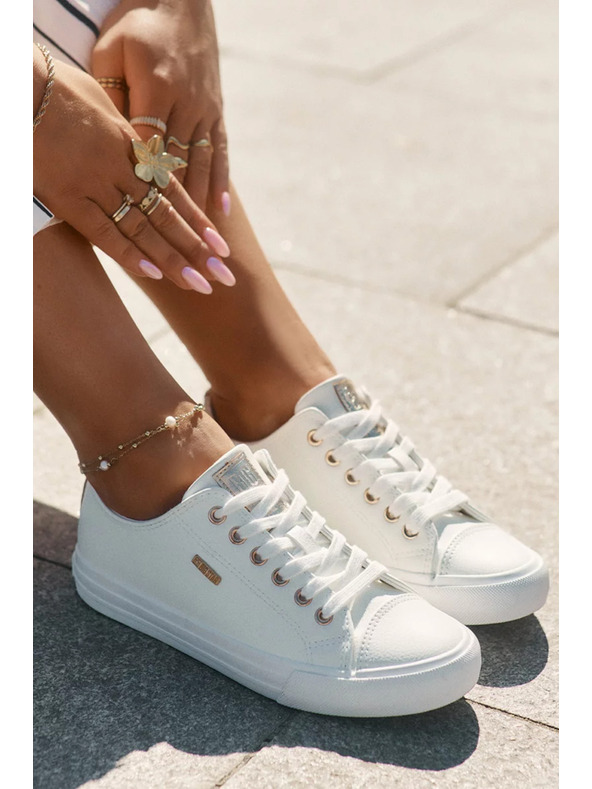 BIG STAR SHOES Adidași pentru femei din piele ecologică Big Star - albi