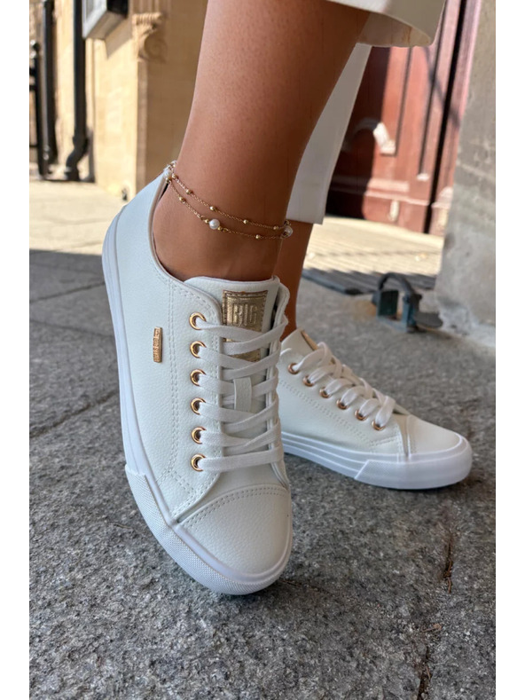 BIG STAR SHOES Adidași pentru femei din piele ecologică Big Star - albi