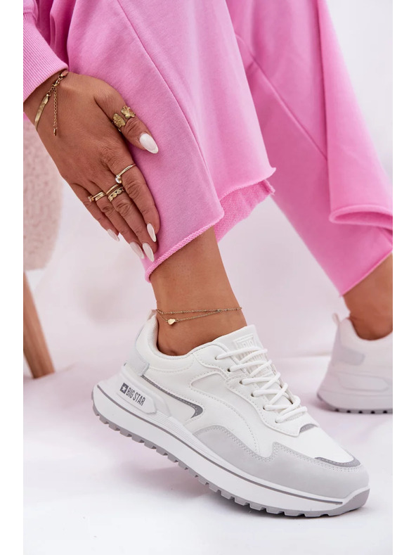 BIG STAR SHOES Adidași pentru femei Big Star HI-POLY SYSTEM - albi