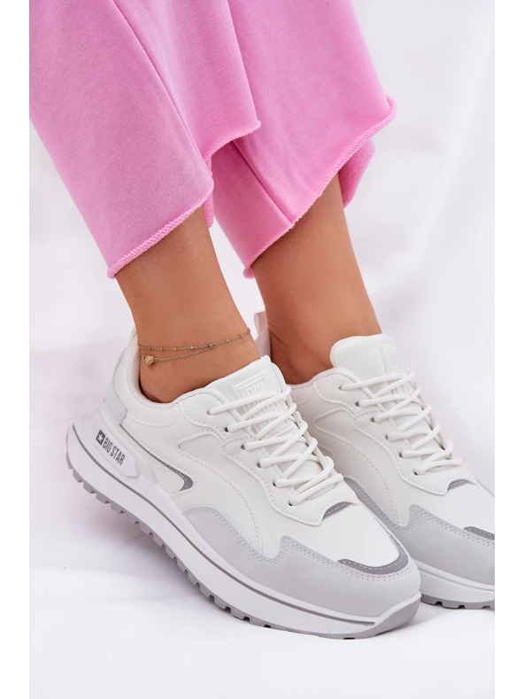 BIG STAR SHOES Adidași pentru femei Big Star HI-POLY SYSTEM - albi