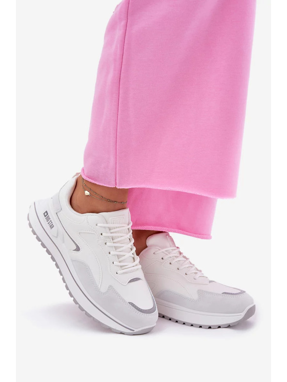 BIG STAR SHOES Adidași pentru femei Big Star HI-POLY SYSTEM - albi