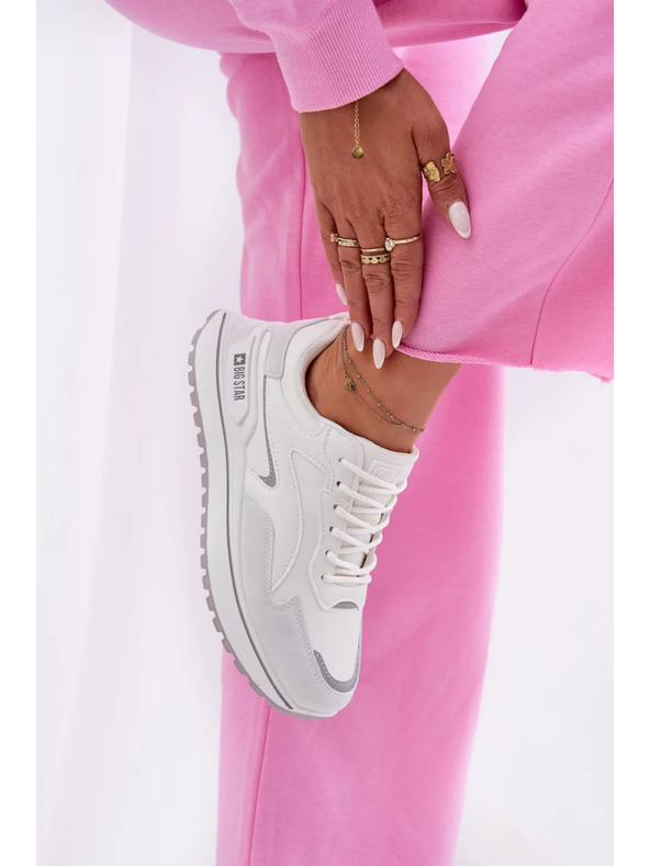 BIG STAR SHOES Adidași pentru femei Big Star HI-POLY SYSTEM - albi