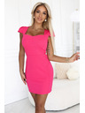 numoco Rochie mini roz neon cu decolteu frumos
