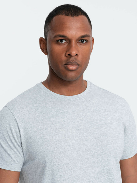 Ombre Clothing Tricou basic gri deschis pentru bărbați Ombre Clothing