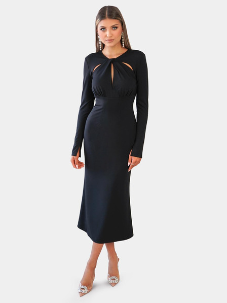 Edoti Rochie neagră bodycon cu decupaje