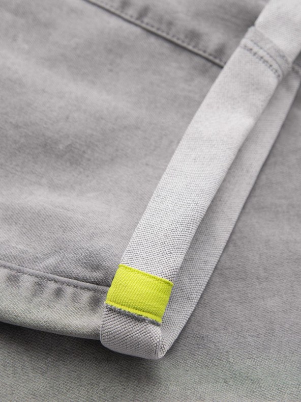 Ombre Clothing Pantaloni scurți din denim pentru bărbați cu cusături decorative - gri deschis