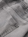 Ombre Clothing Pantaloni scurți din denim pentru bărbați cu cusături decorative - gri deschis