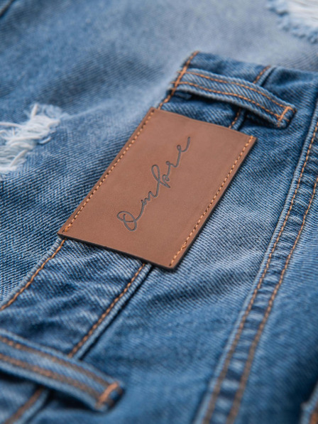 Ombre Clothing Pantaloni scurți din denim pentru bărbați cu găuri și rupturi - albaștri