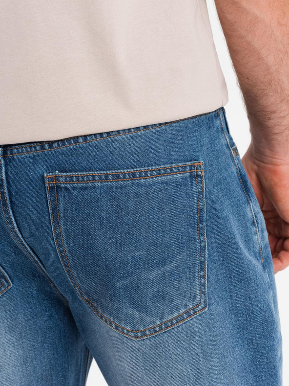 Ombre Clothing Pantaloni scurți din denim pentru bărbați cu găuri și rupturi - albaștri