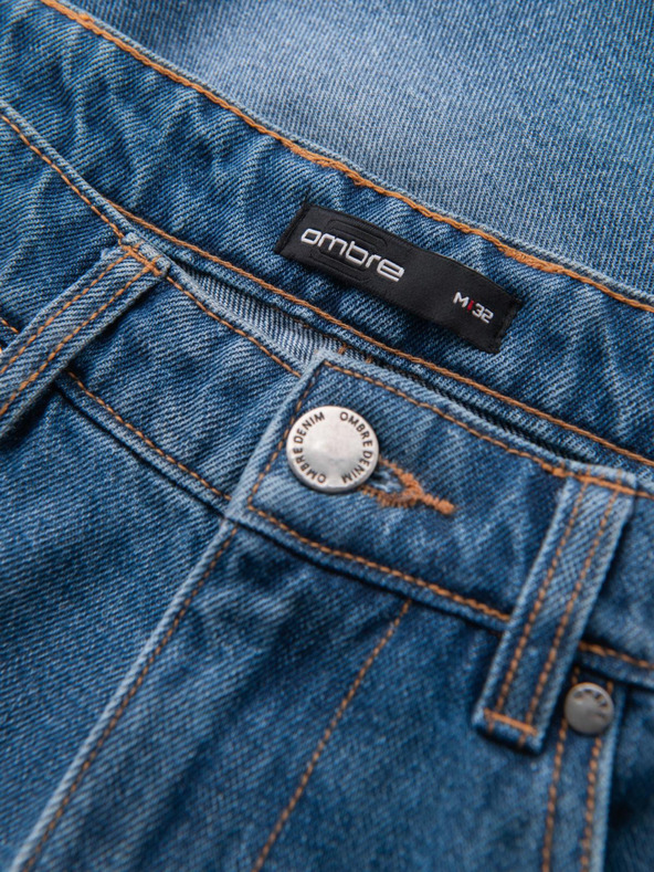 Ombre Clothing Pantaloni scurți din denim pentru bărbați cu găuri și rupturi - albaștri