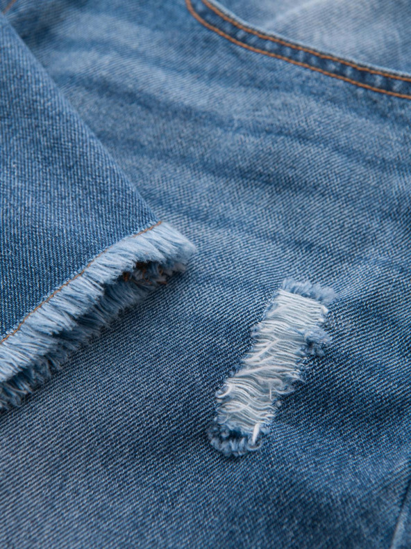 Ombre Clothing Pantaloni scurți din denim pentru bărbați cu găuri și rupturi - albaștri