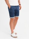 Ombre Clothing Pantaloni scurți din denim pentru bărbați cu manșetă - albastru închis