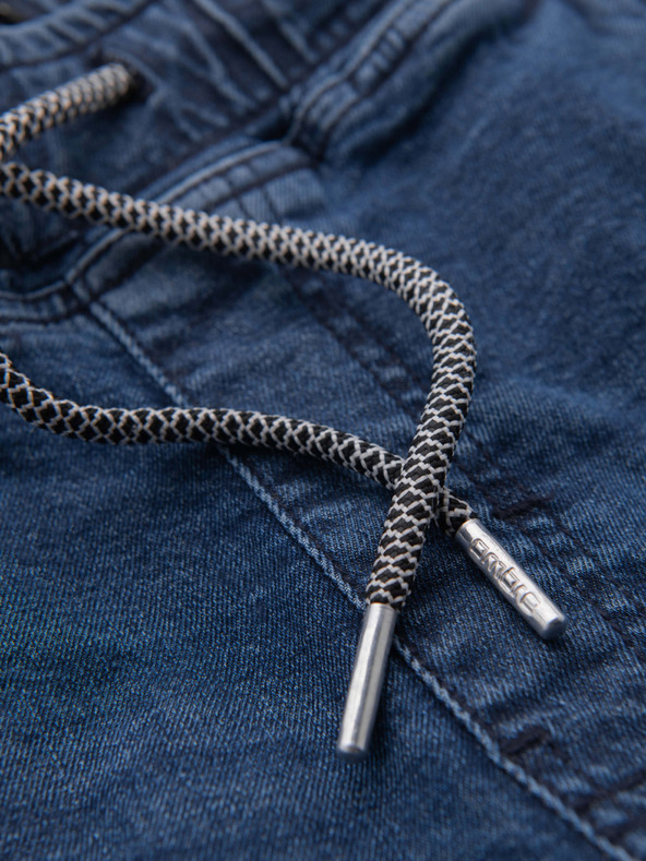 Ombre Clothing Pantaloni scurți din denim pentru bărbați cu manșetă - albastru închis