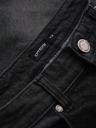 Ombre Clothing Pantaloni scurți din denim pentru bărbați cu manșetă - negri
