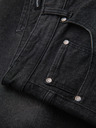 Ombre Clothing Pantaloni scurți din denim pentru bărbați cu manșetă - negri