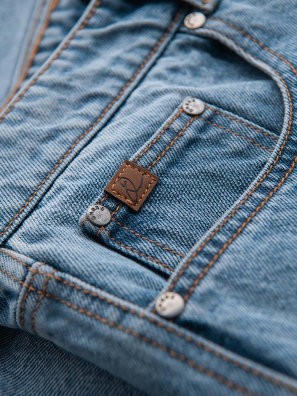 Ombre Clothing Pantaloni scurți din denim pentru bărbați cu găuri și rupturi - albastru deschis