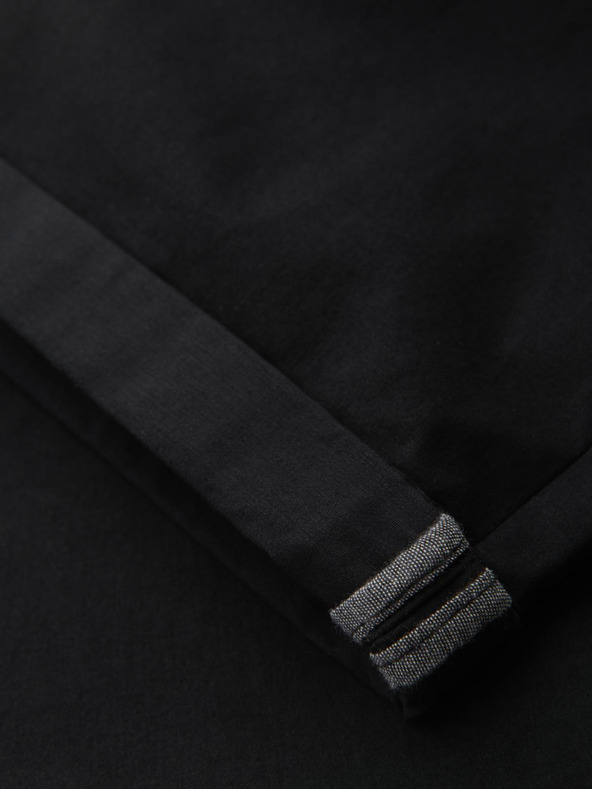 Ombre Clothing Pantaloni scurți chino clasici pentru bărbați cu manșetă - negri