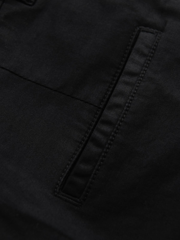 Ombre Clothing Pantaloni scurți chino clasici pentru bărbați cu manșetă - negri