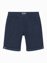 Ombre Clothing Pantaloni scurți chino clasici pentru bărbați cu manșetă - albastru închis