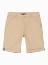 Ombre Clothing Pantaloni scurți chino clasici bărbătești cu tiv răsfrânt - bej