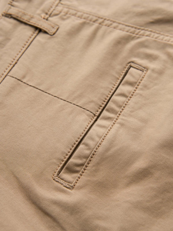 Ombre Clothing Pantaloni scurți chino clasici bărbătești cu tiv răsfrânt - bej