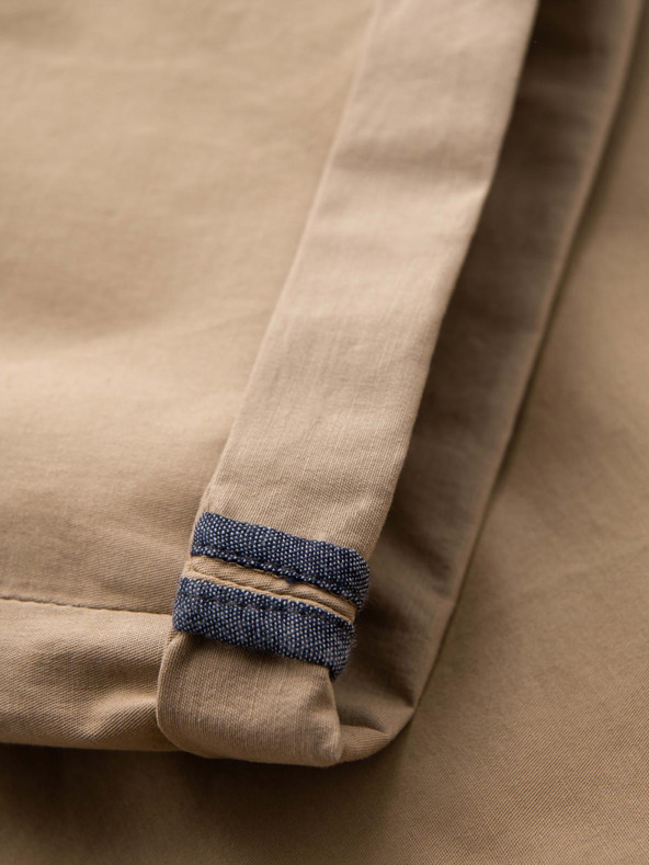 Ombre Clothing Pantaloni scurți chino clasici bărbătești cu tiv răsfrânt - bej