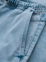 Ombre Clothing Pantaloni scurți din denim bărbătești cu cusături decorative - albastru deschis