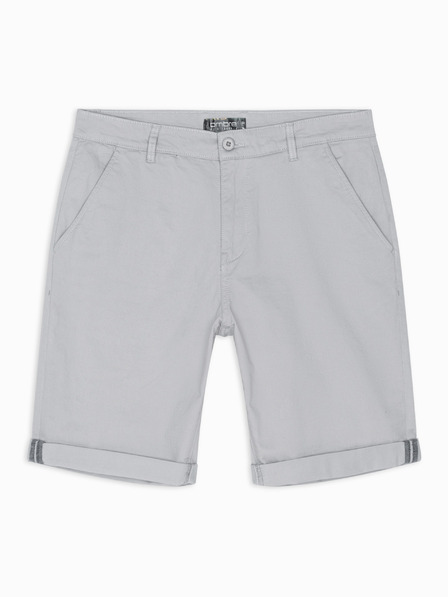 Ombre Clothing Pantaloni scurți chino clasici bărbătești cu tiv răsfrânt - gri