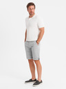 Ombre Clothing Pantaloni scurți chino clasici bărbătești cu tiv răsfrânt - gri