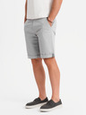 Ombre Clothing Pantaloni scurți chino clasici bărbătești cu tiv răsfrânt - gri