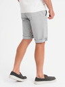 Ombre Clothing Pantaloni scurți chino clasici bărbătești cu tiv răsfrânt - gri