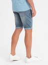 Ombre Clothing Pantaloni scurți din denim bărbătești cu tiv răsfrânt - albastru deschis