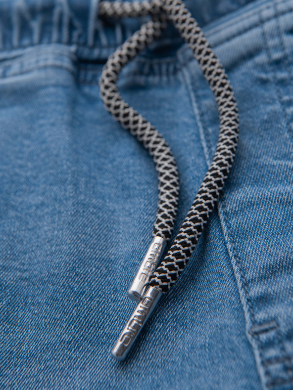 Ombre Clothing Pantaloni scurți din denim bărbătești cu tiv răsfrânt - albastru deschis