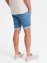 Ombre Clothing Pantaloni scurți din denim bărbătești cu tiv răsfrânt - albastru deschis