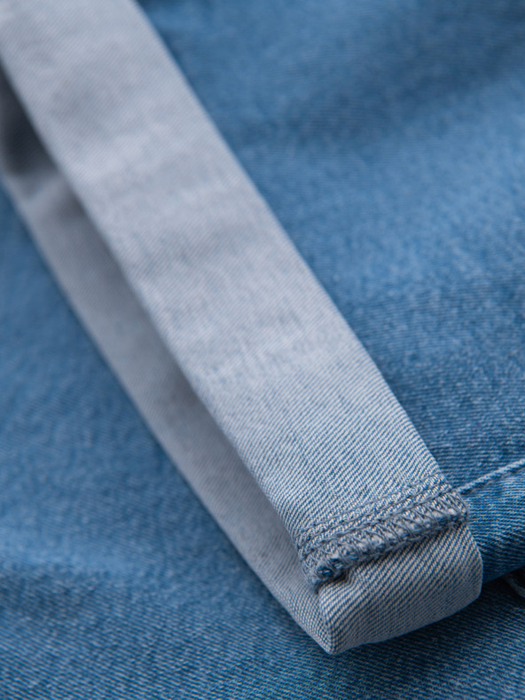 Ombre Clothing Pantaloni scurți din denim bărbătești cu tiv răsfrânt - albastru deschis