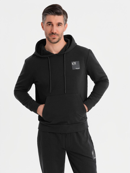 Ombre Clothing Set hanorac cu glugă + pantaloni de trening - negru
