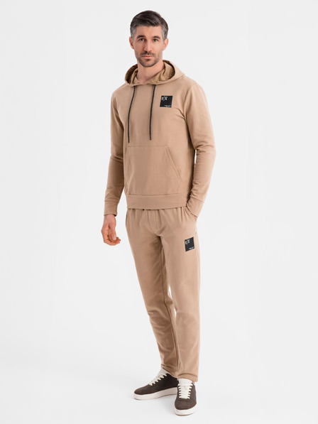 Ombre Clothing Set hanorac cu glugă + pantaloni de trening - maro