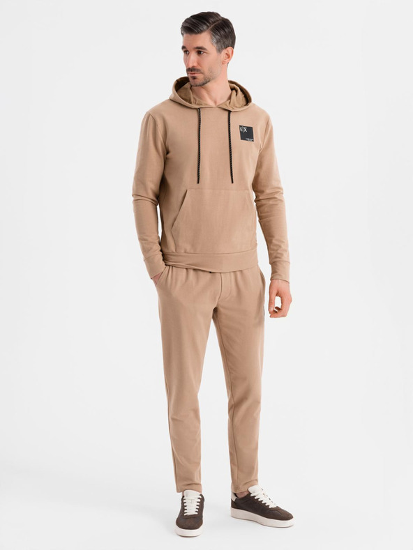 Ombre Clothing Set hanorac cu glugă + pantaloni de trening - maro