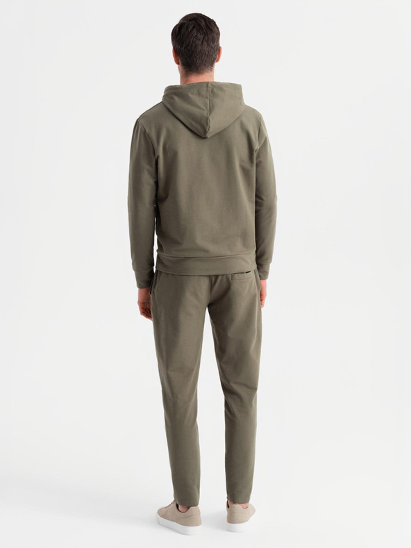Ombre Clothing Set hanorac cu glugă + pantaloni de trening - măsliniu