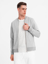 Ombre Clothing Geacă bomber tricotată bărbătească - gri