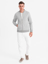 Ombre Clothing Geacă bomber tricotată bărbătească - gri