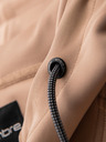 Ombre Clothing Hanorac bărbătesc cu fermoar și glugă cu margine - bej